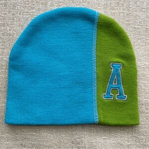 EUC - “A” Monogram Turquoise and Green Beanie - The Children’s Place